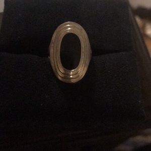 Sterling Silver and Onyx Ring Sz 6 (approx)